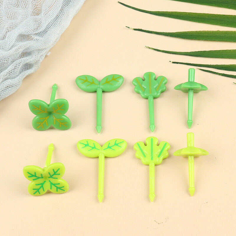 8pcs Fruit Fork Toothpick Leaves  Lunch Box Bento Salad Tiny Fork Cake Fo.l8