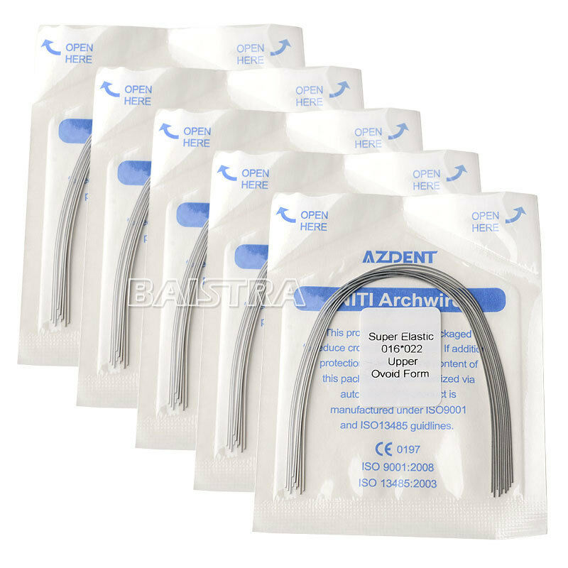 100X AZDENT Dental Ortho Super Elastic Niti Arch Wires Rectangular 16X22 Upper