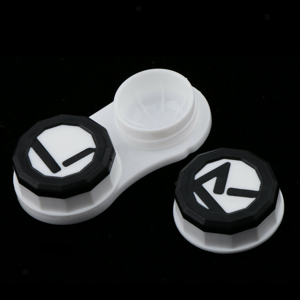 Mini Contact Lens Box Travel Soaking Case with Liquid Bottle Tweezers White