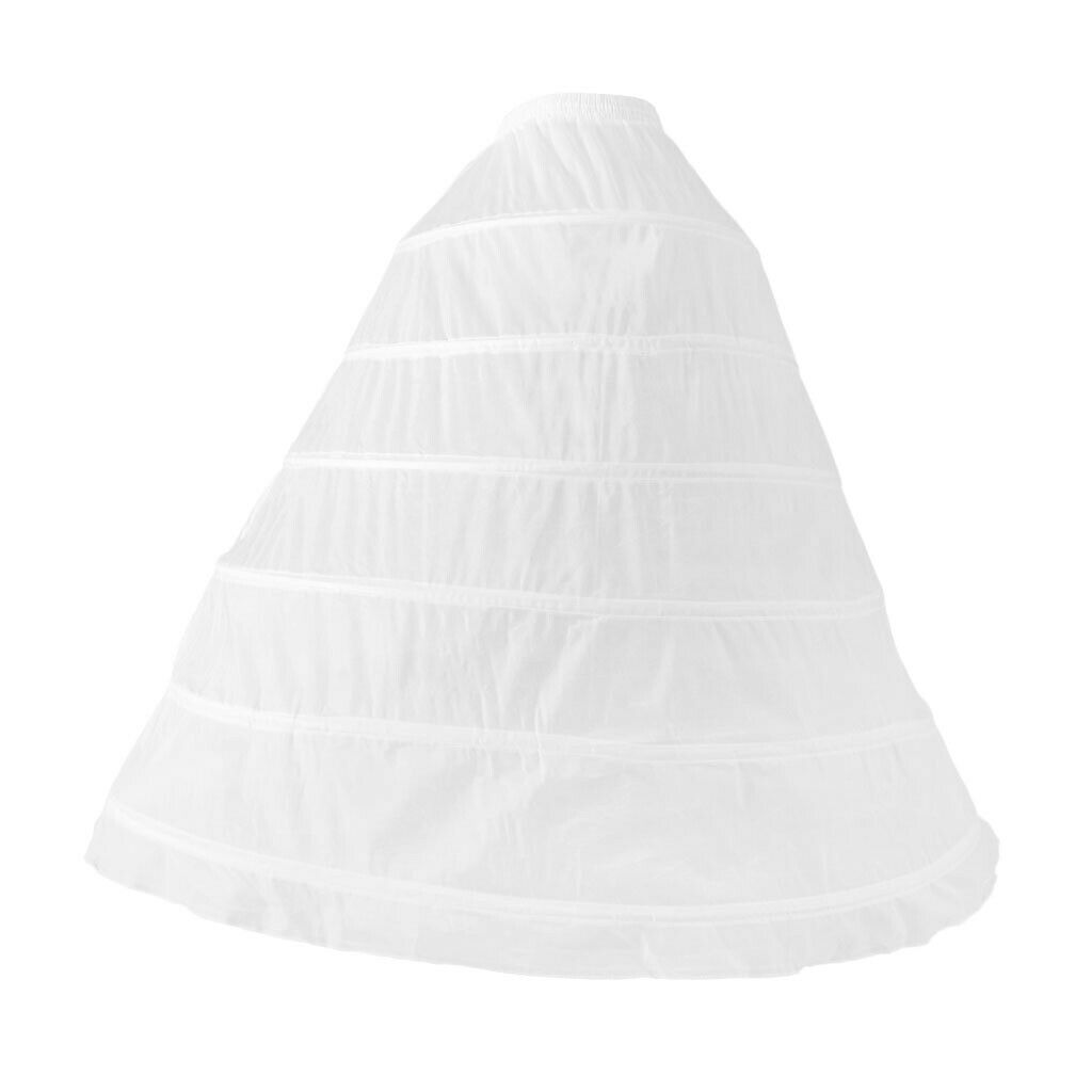 Womens 6 Hoops Skirt Crinoline Petticoats Slips Floor Length for Bridal Gown