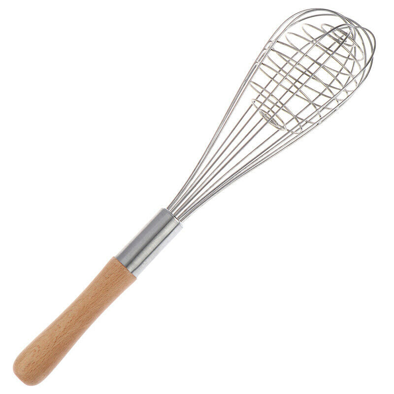 Wood handle Stainless Steel hand Beaters Kitchen Gadgets Egg Stirring WDDAU