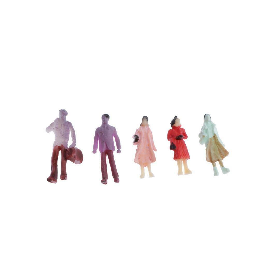 100x Plastic HO Gauge 1:100 Figures Mini Passenger Set Train Railway Scenery