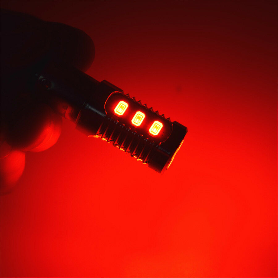 2x 3157 Red Stop Brake Flash Strobe Light Car Rear 12-LED Bulb Tail Reverse Lamp