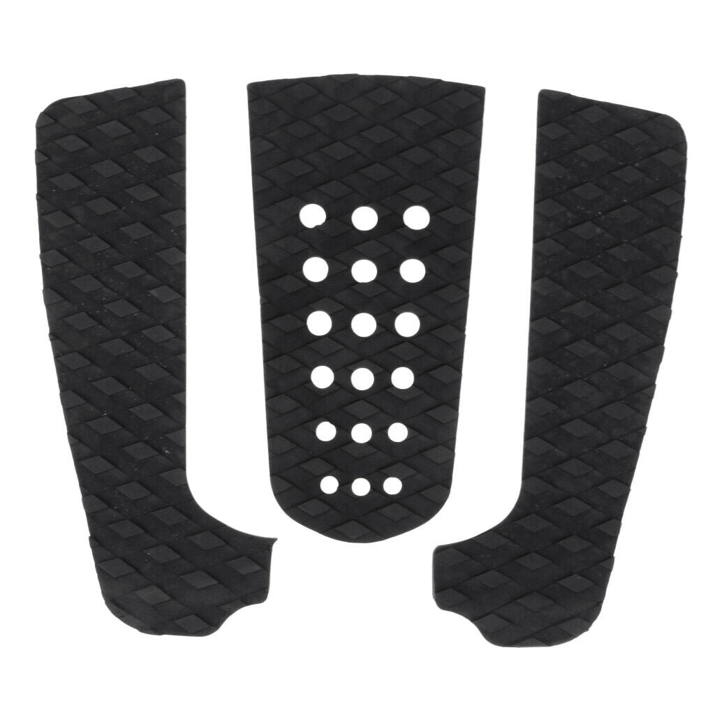 3Pcs Premium Black EVA Surf   Traction Pad Deck Grip Surfing Surf Tail Pad