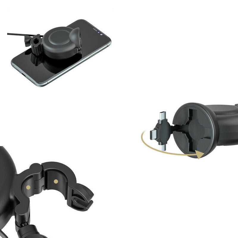 3 IN 1 Car Rear Seat Phone USB Cable Charger Bracket For ios/Android /Type-C Kit