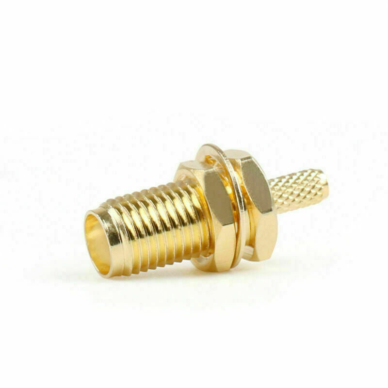 10Pcs SMA Female Jack Center Nut Bulkhead Crimp For RG174 RG316 LMR100 RF