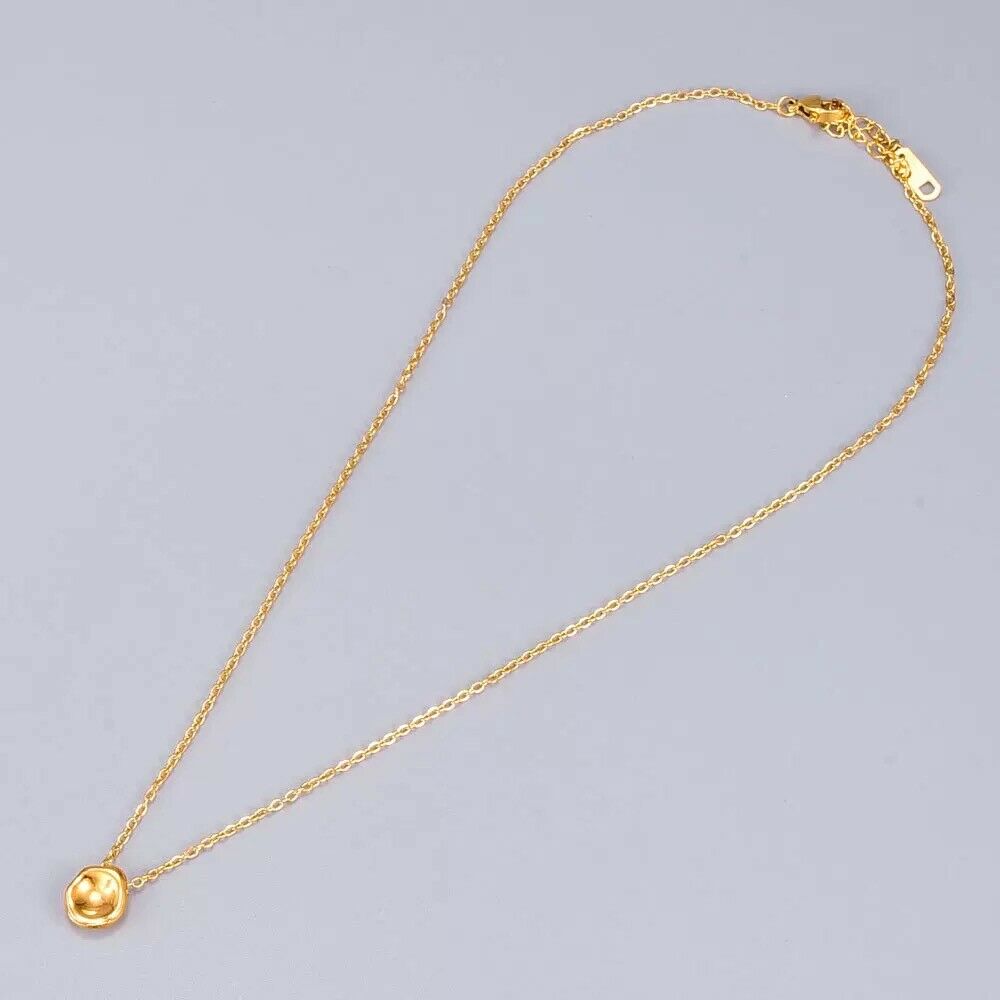 Woman Stainless Steel Elegant Golden Drop Pendant Charm Necklace Stunning Gift