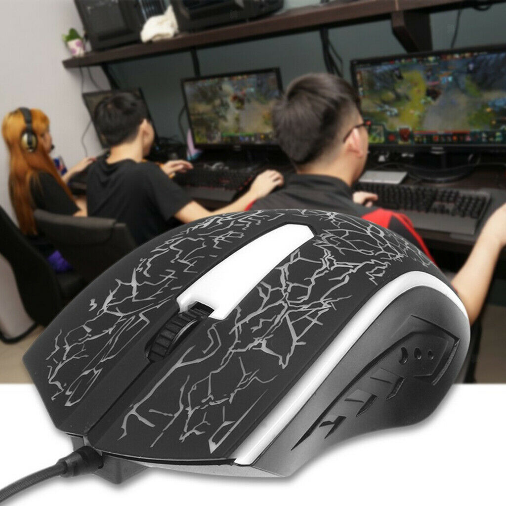 Gaming Mouse, Ergonomic USB Wired Gamer Mice 4000DPI 7Colors RGB LED Breathing