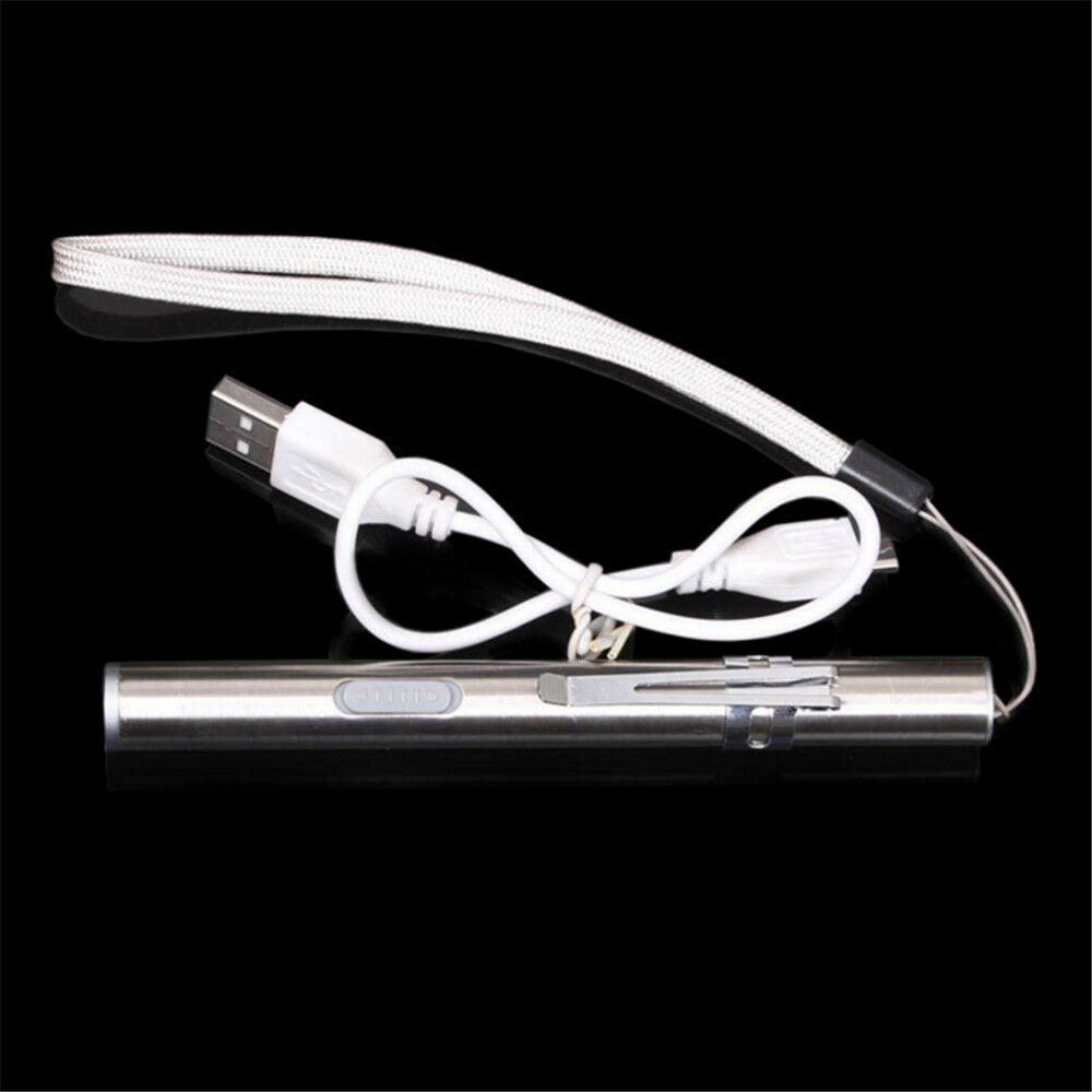 LED Pocket Flashlight Lamp Torch Pen Size Q5 USB Rechargeable 500lm CHI