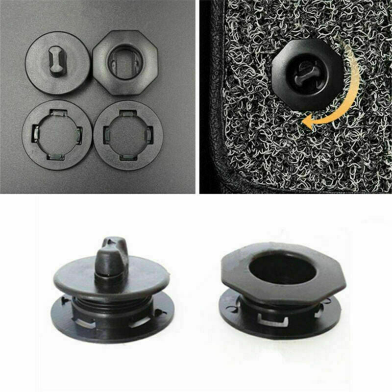 Black Premium Car Mat Carpet Clips Fixing Grips Clamps Floor Holders Sleeves