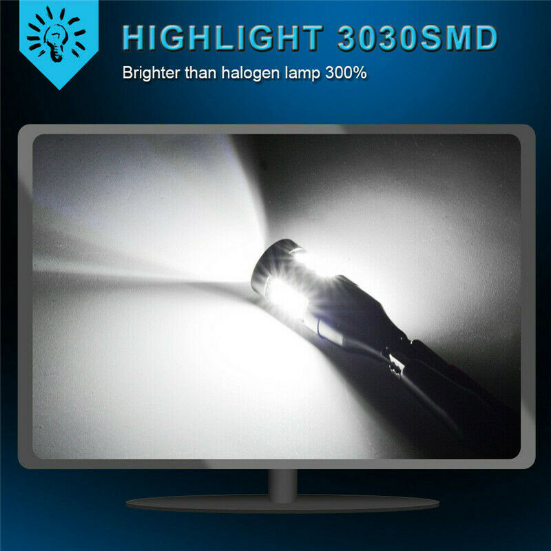 2Pcs T20 7440 W21W LED Rear Reverse Llght Canbus Error-free Backup Bulb 6000K