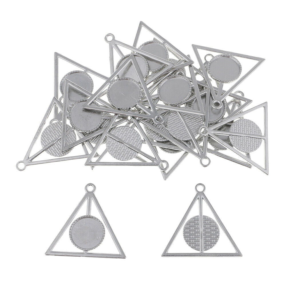 20Pc Blank Round Bezel Tray Base 16mm Cabochon Jewelry DIY Charms Pendants