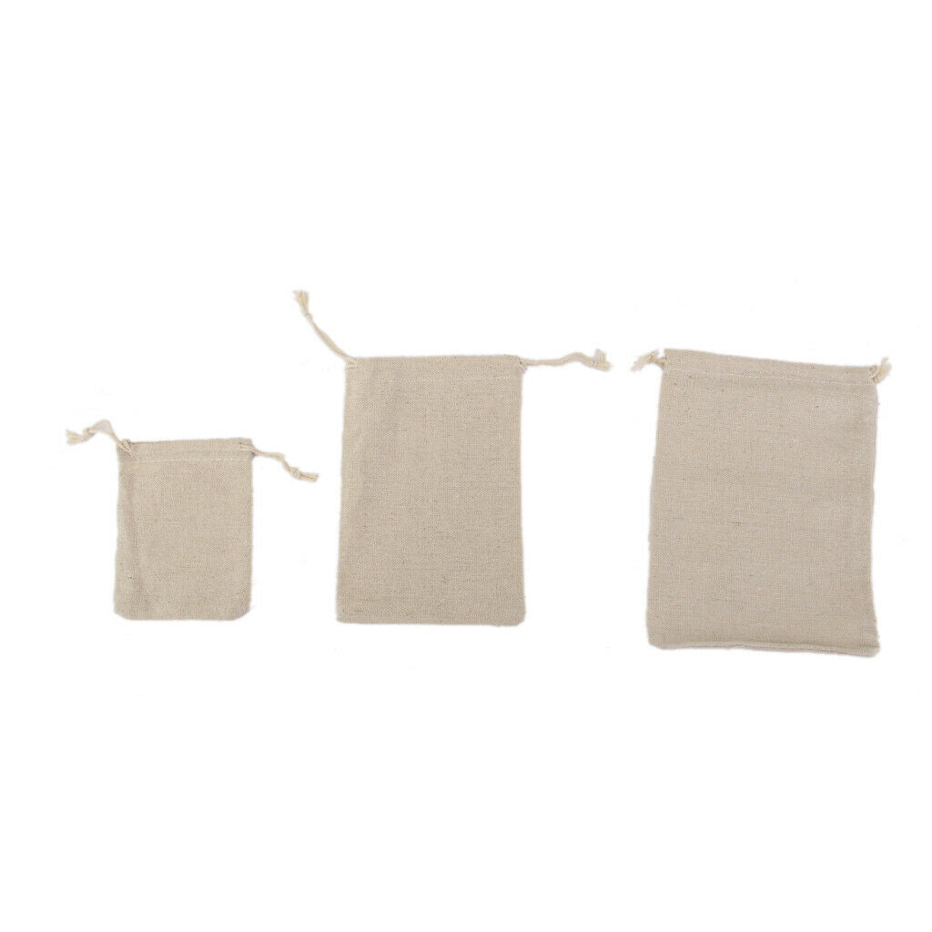 50 Pieces Simple Design Linen Jute Bag Jewelry Bag Pouch Gift Bag Gift
