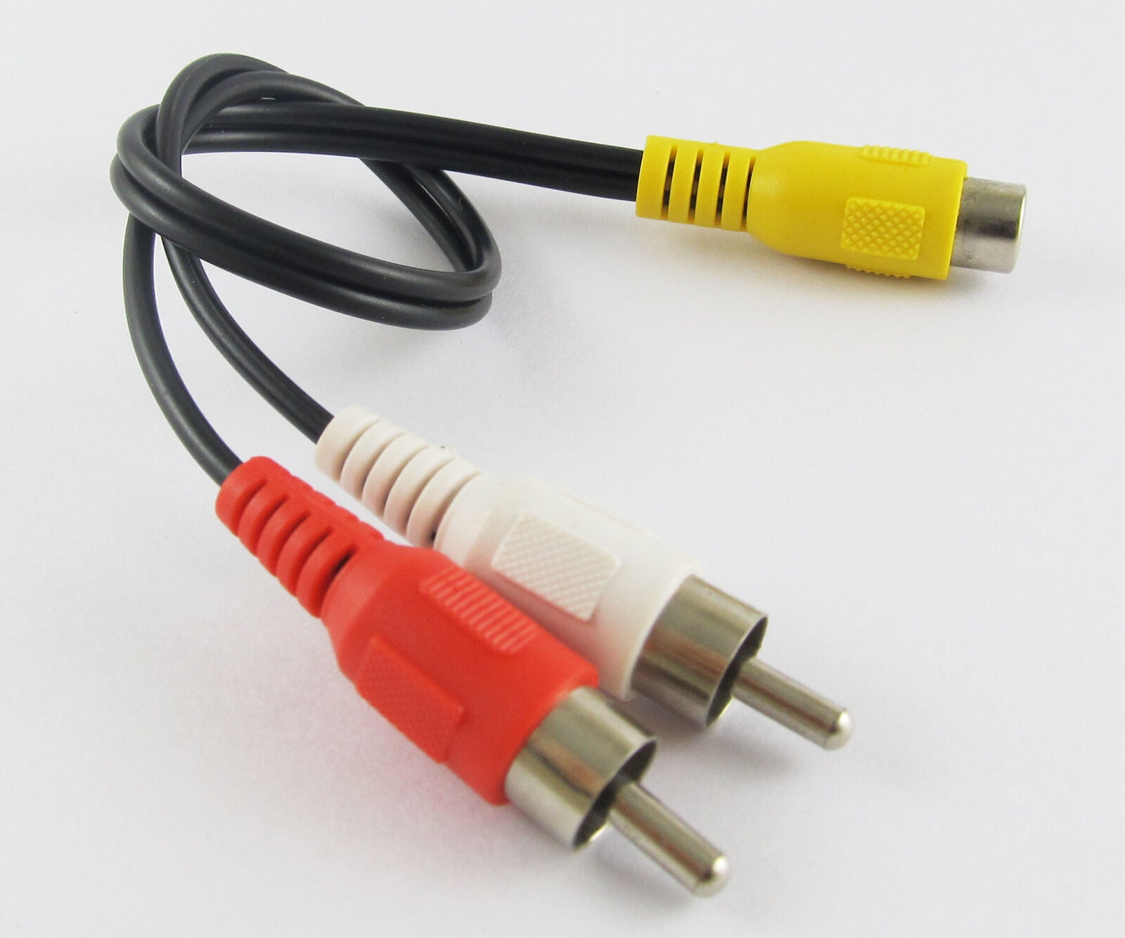 10x Audio Video AV Adapter Cable 1 RCA Female to 2 RCA Male Plug Y Splitter 28CM