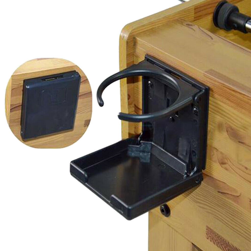 Lot 2 Folding Black Cup Drink Holder for Foosball Table Marine Boat Truck RV