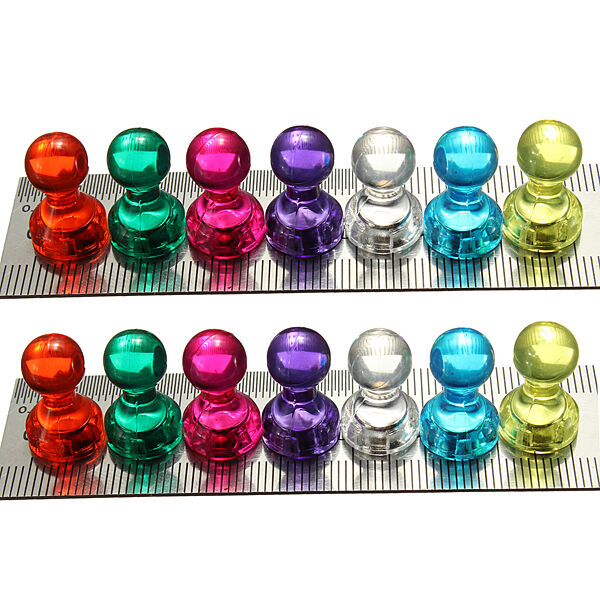 14x Strong Neodymium Noticeboard Skittle Men Pin Magnets Fridge Diy Whiteboard
