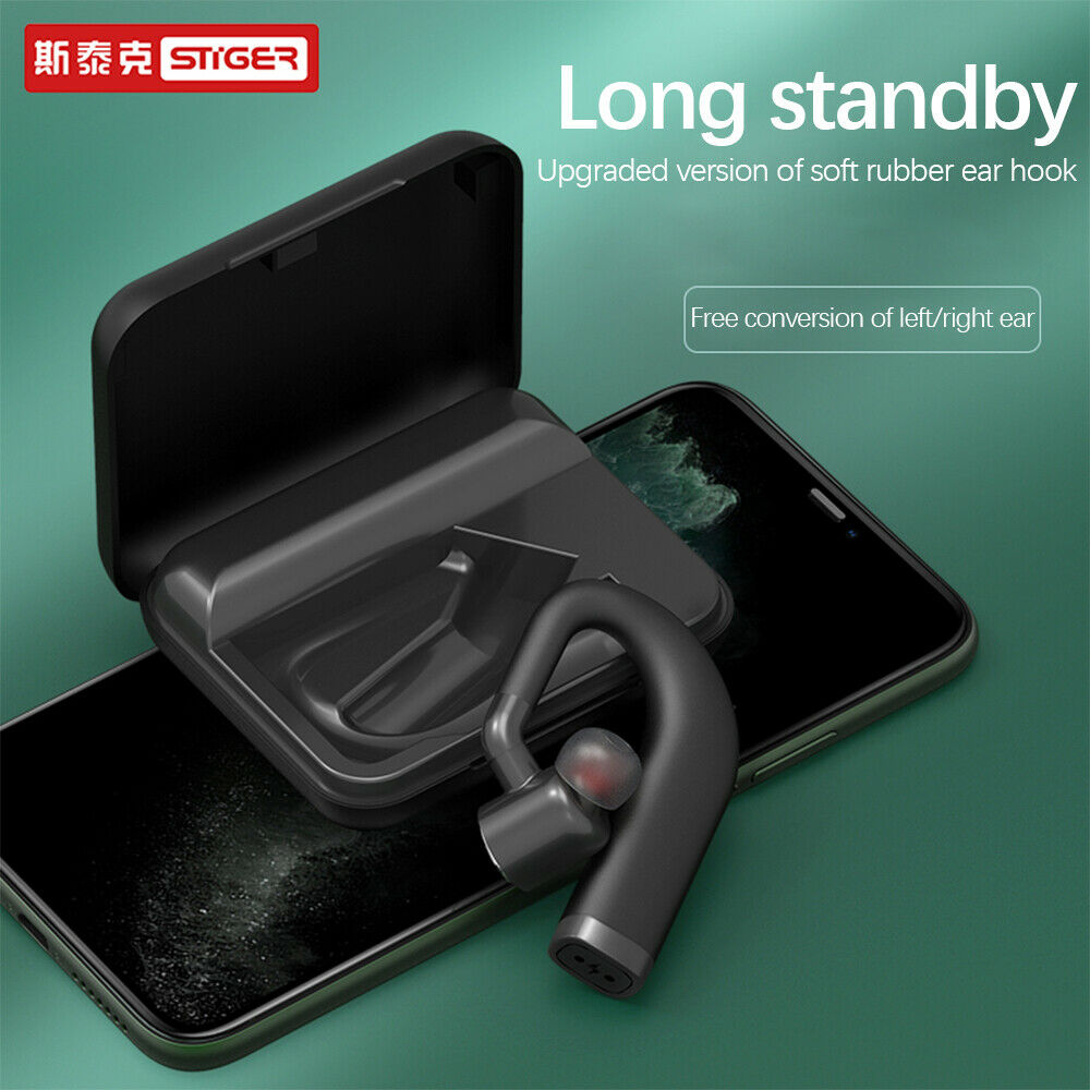 Stiger Bluetooth 5.0 Earpiece Soft Sport Headset Wireless Business Earphones LIN