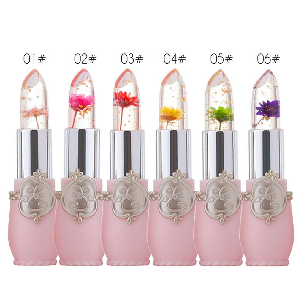 MagiDeal 2Pc Crystal Jelly Flowers Lipstick Lip Balm Temperature