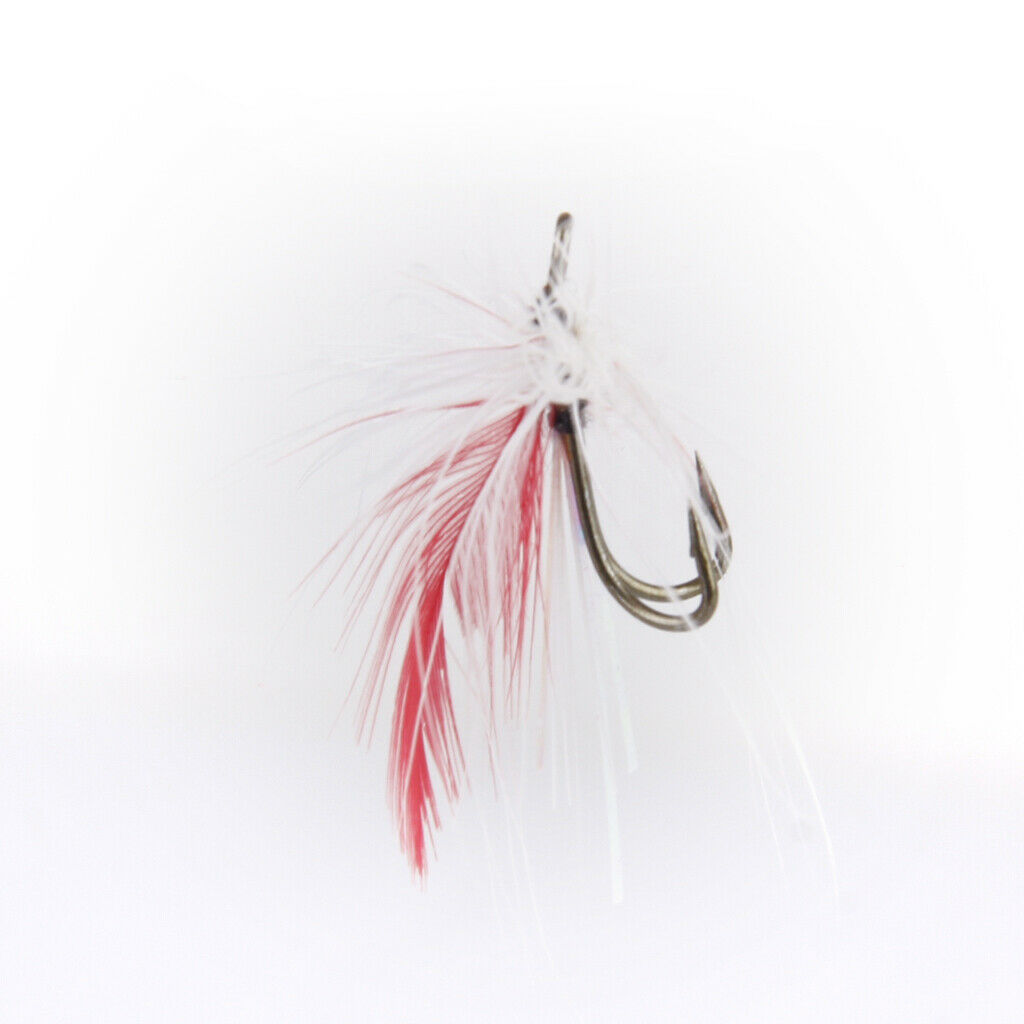 12pcs Lures with Feathers Double Fish Hooks Crank Bait Minnow Popper