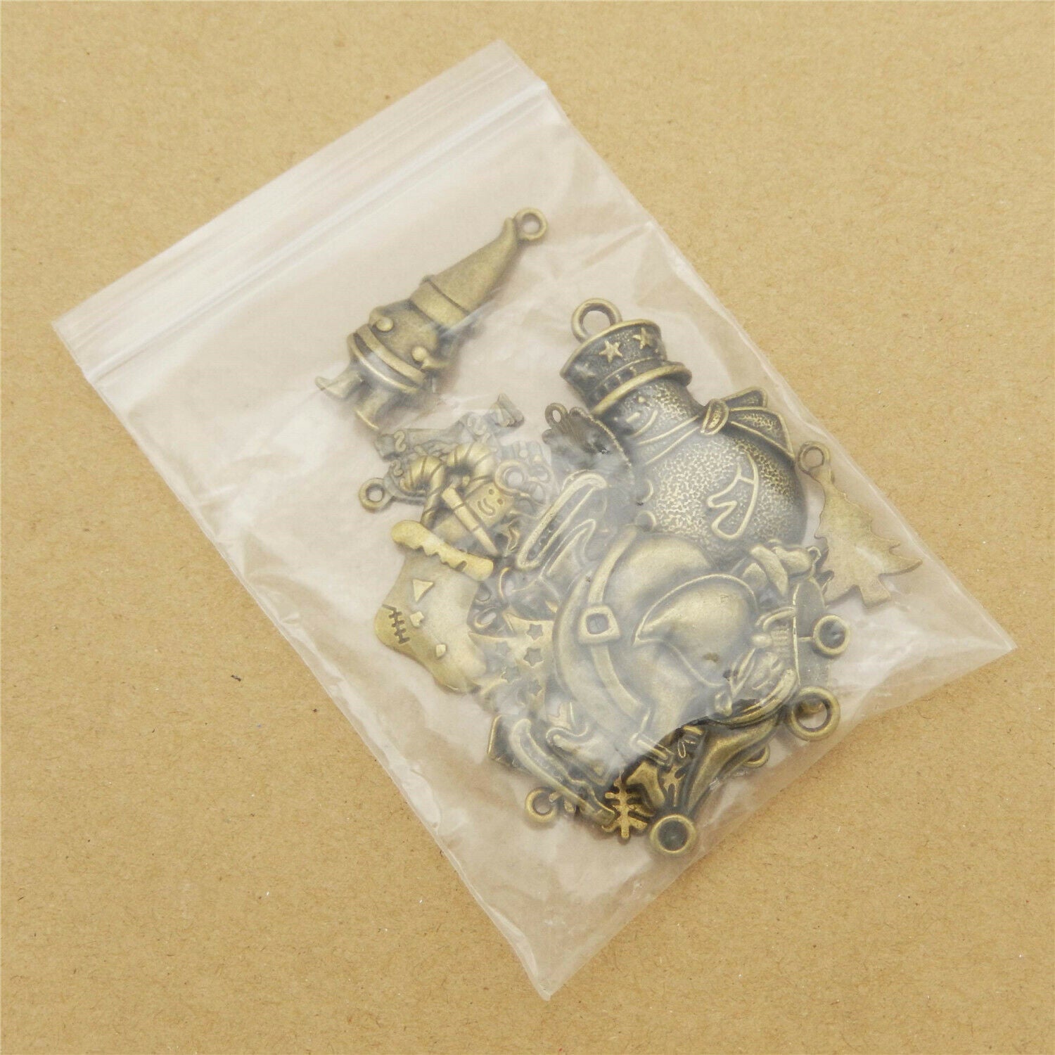 10 pcs Christmas Style Mix Lot Bronze Metal Pendants Charms DIY Jewelry Findings