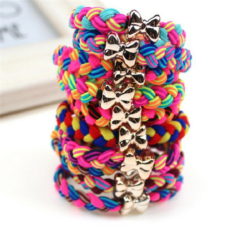 10X Bow Headwear Hair Ties Rope Hairband Elastic Hair Bands Girls AccessoriesBFL