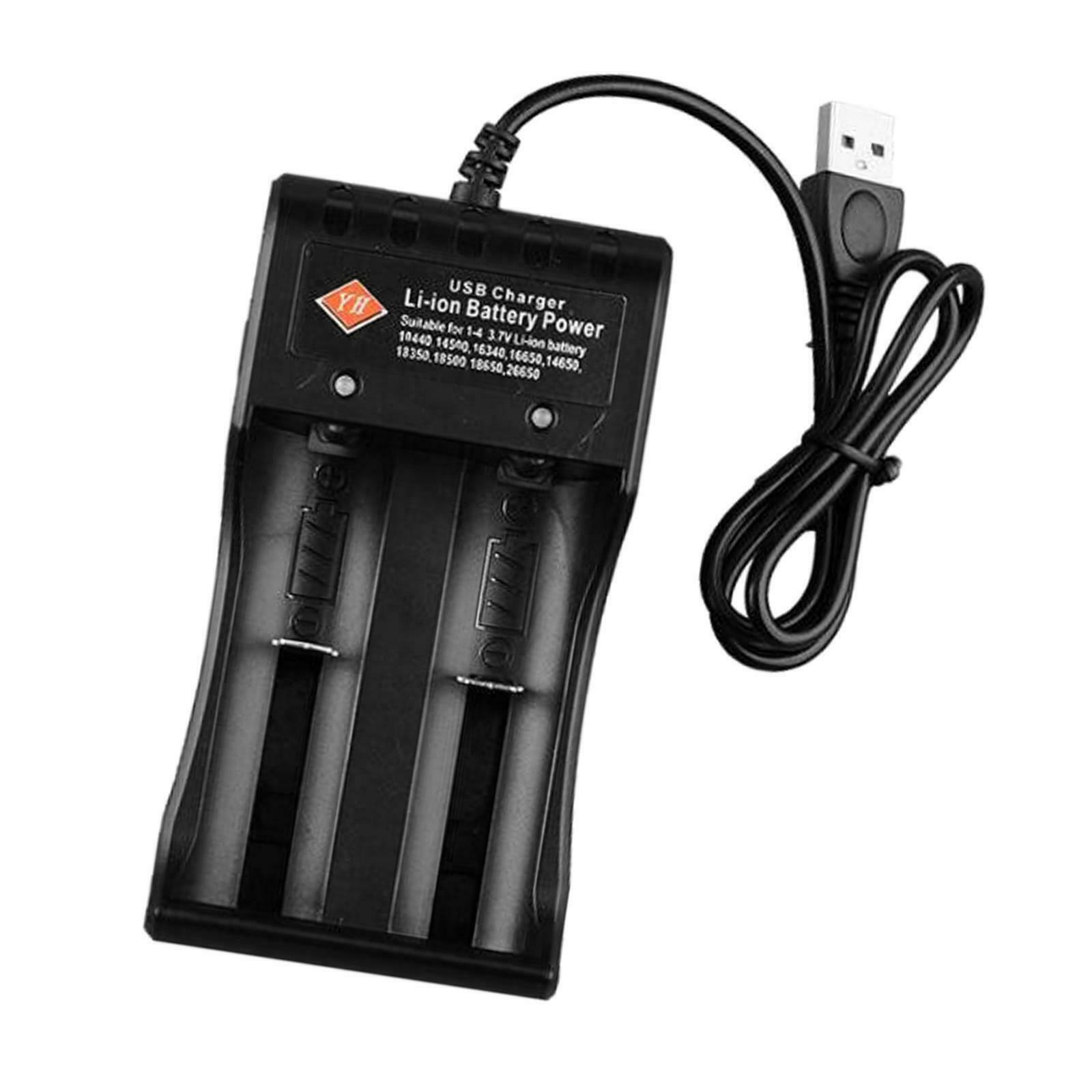 Battery Charger Dual Slot USB for 10440 16340 14650 18350 3.7V Battery