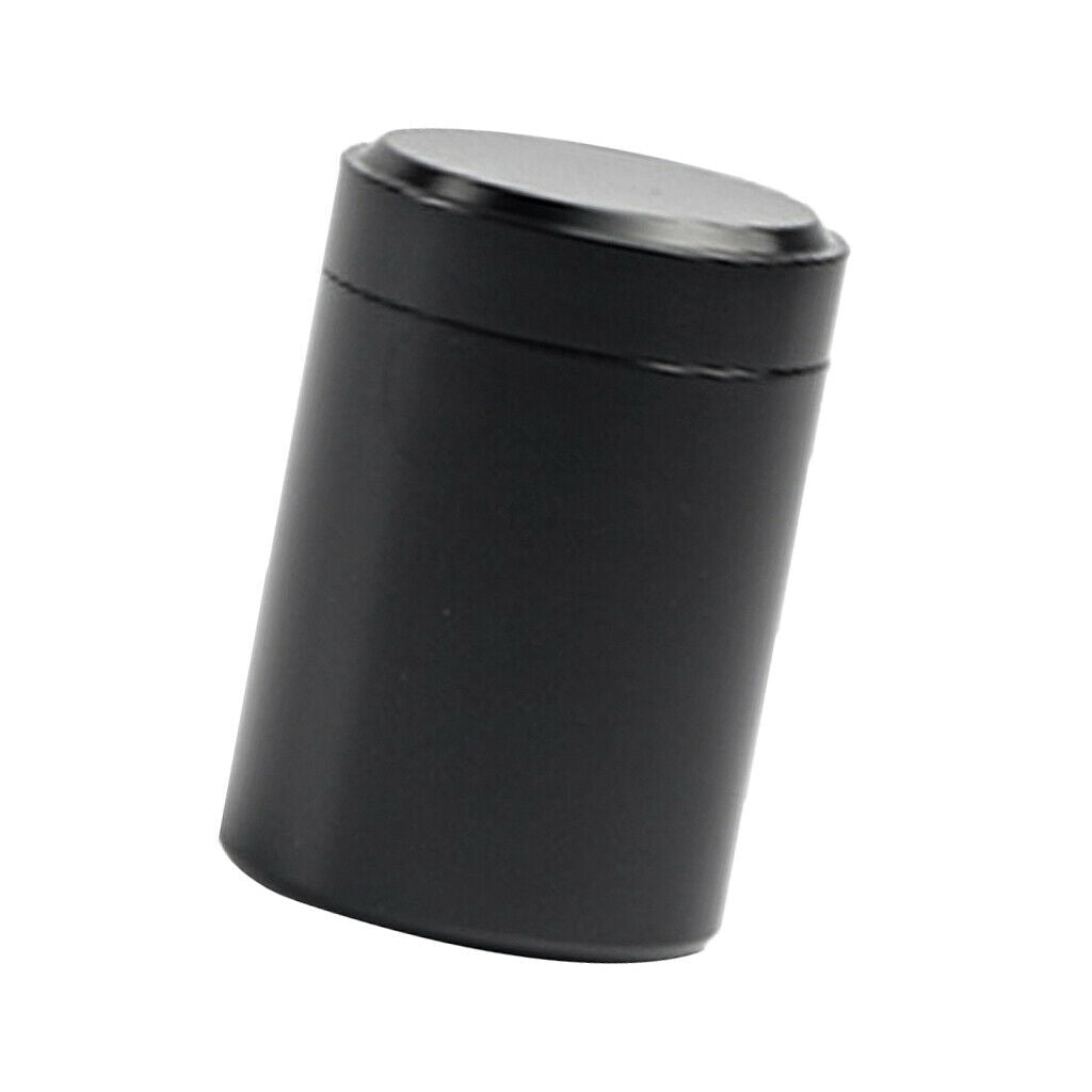 Protable Aluminium Alloy Tea Tin Coffee Canister Jewelry Round Box Black