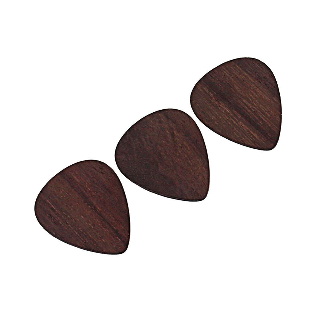 3pcs Rosewood Guitar Ukulele Picks Guitarist Musician Accessories Parts