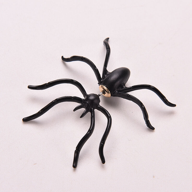 New Retro Women Earings Black Spider Earrings Chic Two Parts Ear Stu.l8