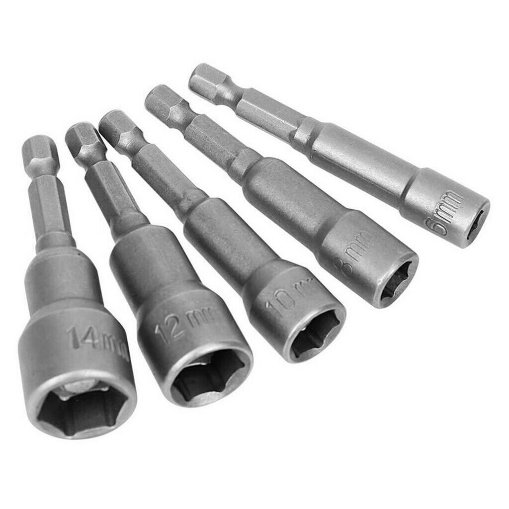 Drill Bits Hex Socket Sets Electric Nut Driver Household Tools 8-19mm 6pcs