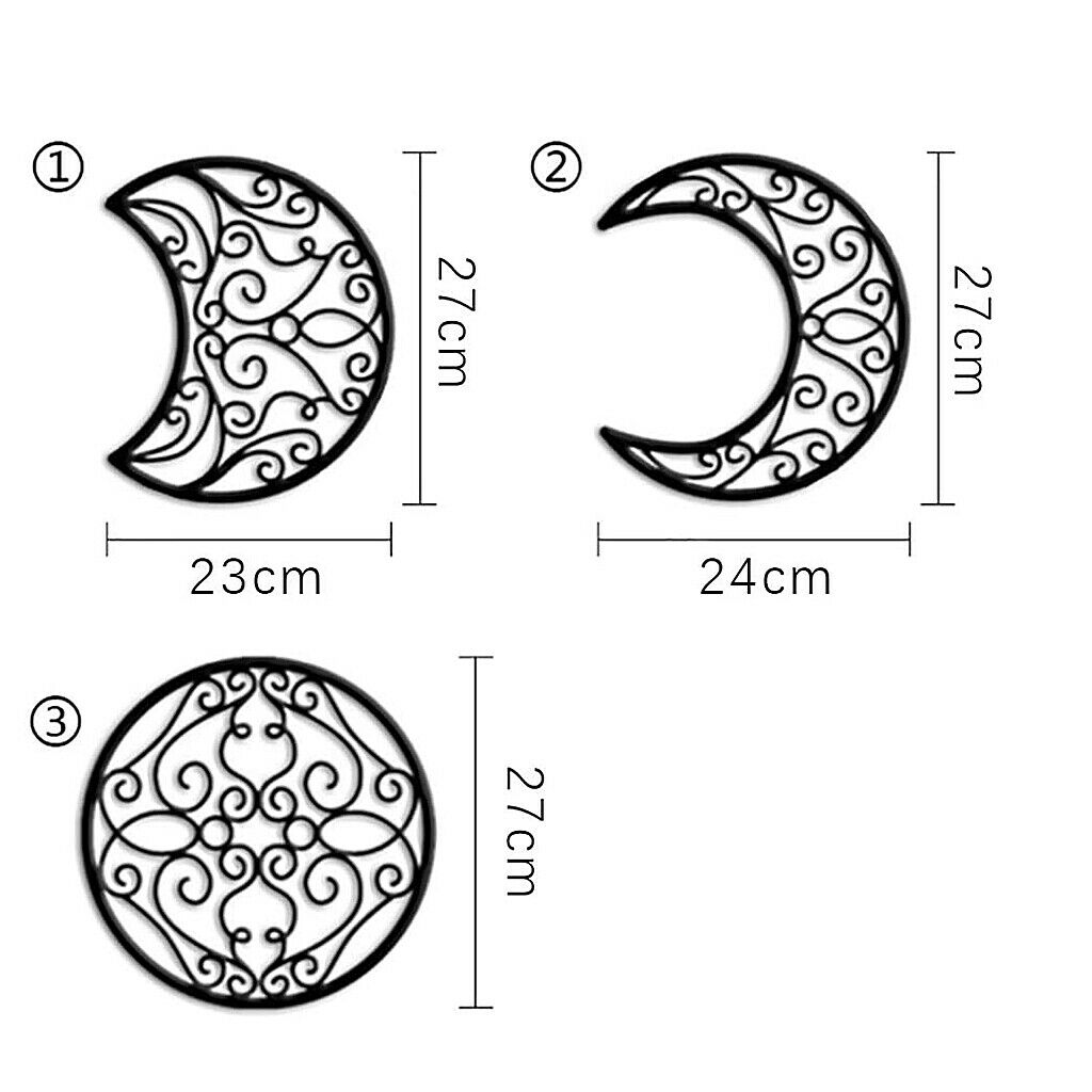 5PCS Bohemian Art Indoor Bedroom Wedding Background Crescent Moon Wall Decor