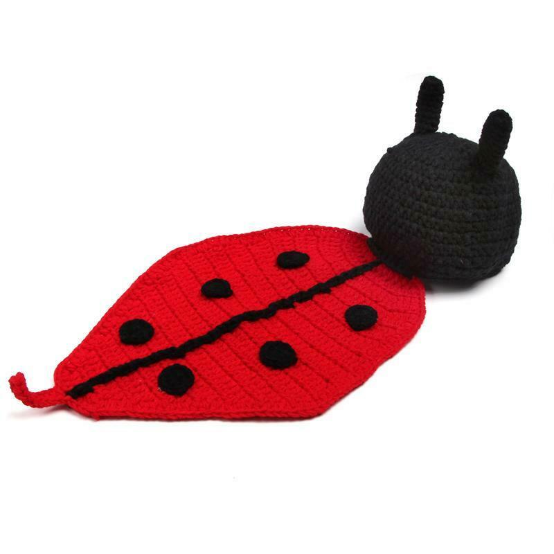 Cute Baby Boys Girls Beetle Pattern Handmade Knitted Clothes Kid Photo Prop @
