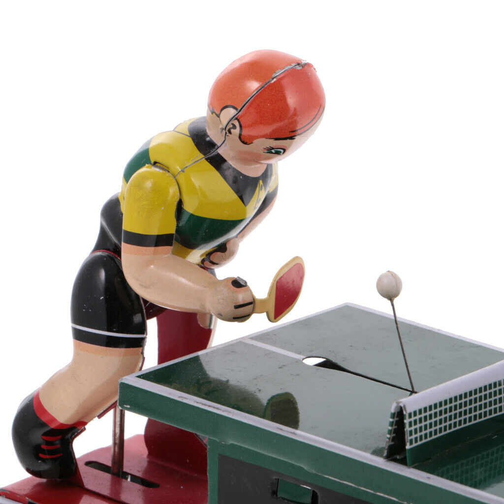 Classic Game Ping Pong Tin Toys Collectible Clockwork Wind Up
