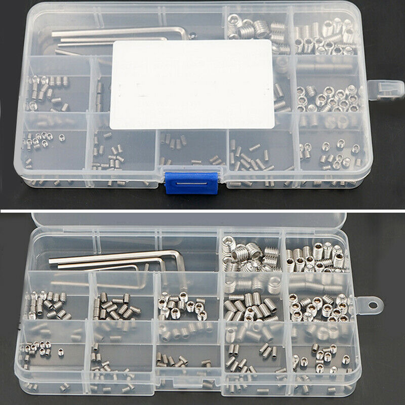 240x M3/4 M5/6 M8 Stainless Steel Allen Head Socket Hex Machine Screw wrench Kit