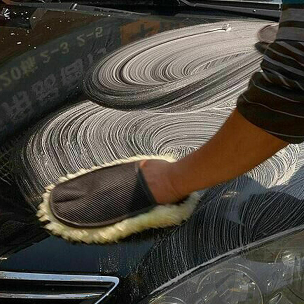 Wonderful Super Soft Lambswool Car Wash Mitt Deep Pile Cleaning Glove Wash Tool