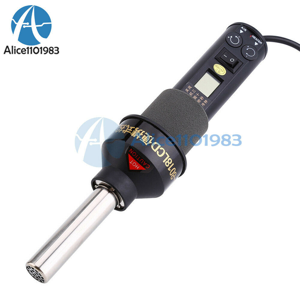 220V GJ 8018LCD 450W Soldering Station Hot Air Gun DesolderEU Plug + 4 Nozzles