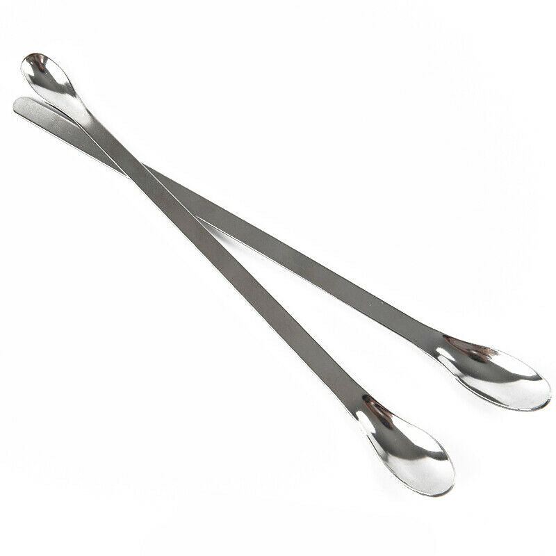 12Pcs Stainless Steel Lab Spoon Spatula Laboratory Sampling Spoon Mixing Spat TL