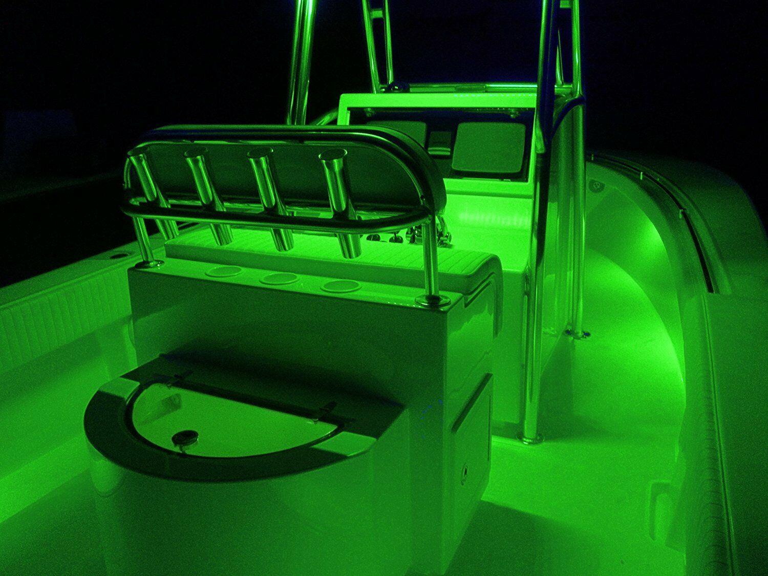 2x Waterproof 17cm Bright Green Boat Marine Grade Large 12 V LED Courtesy Lights