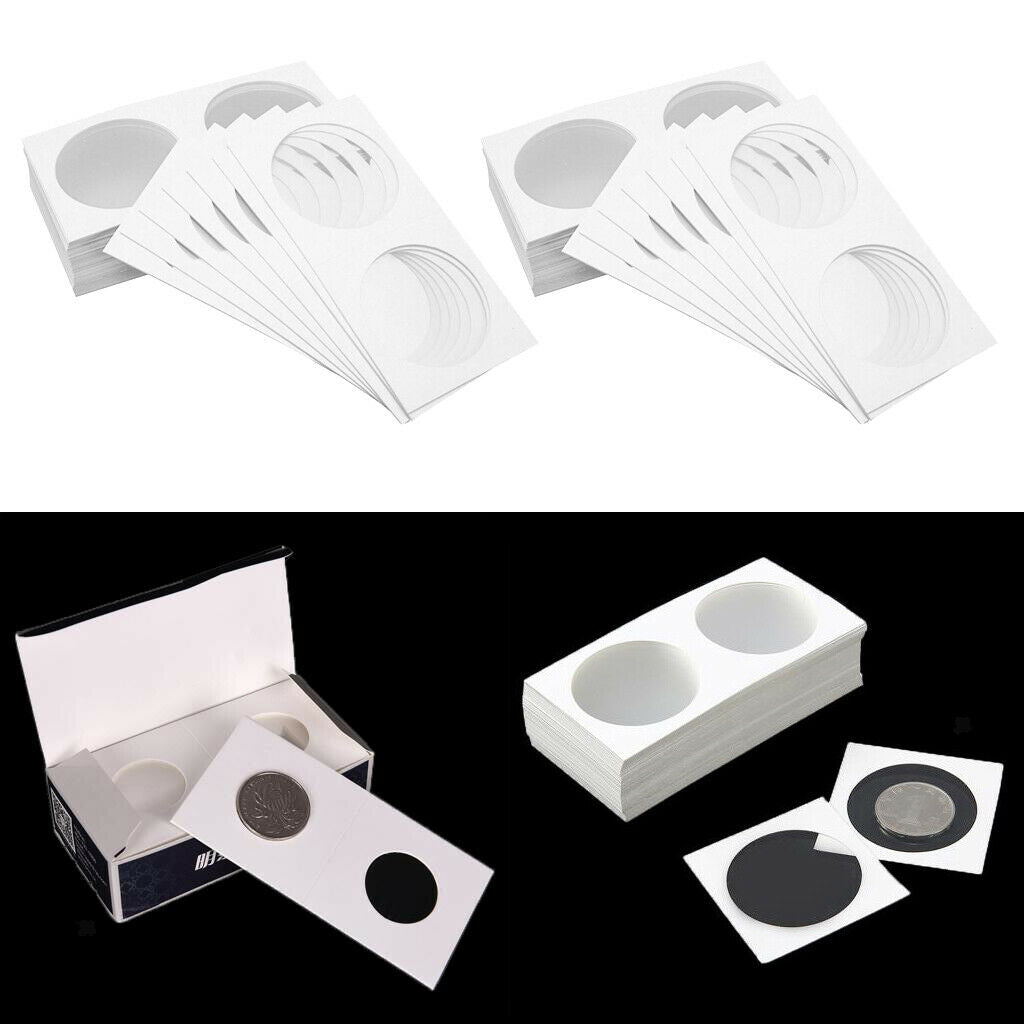 100 Pieces Cardboard Coin Flips Mega (20.5mm) Coin Collecting Holder Card