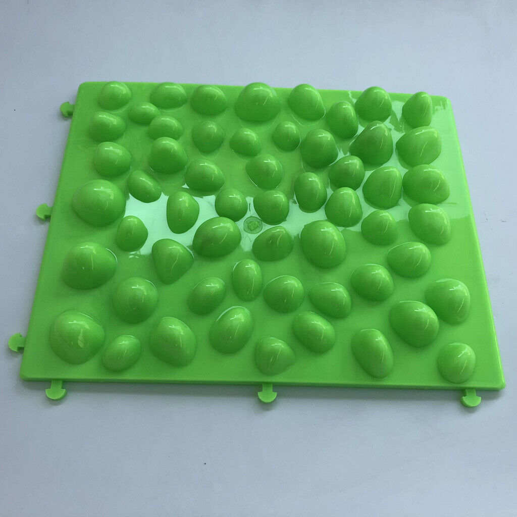 2pc Pebbles Foot Massage Pad Toe Pressure Plate Shiatsu Blanket Yg Mat Green