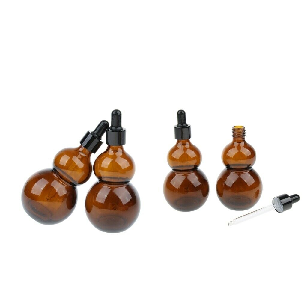 4 Piece Empty Glass Essential Oil Liquid Aromatherapy Dropper Bottles 50ml