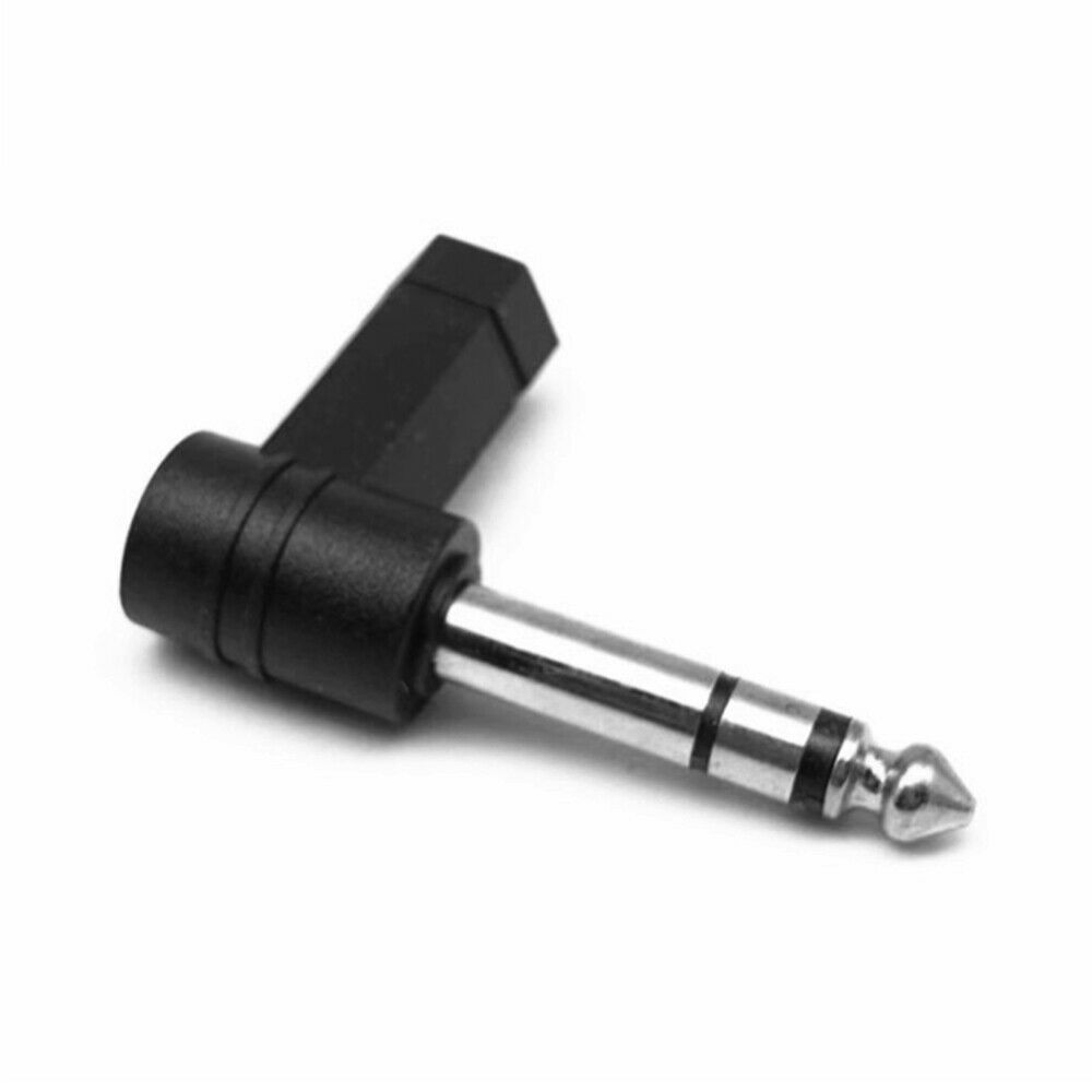 6.35mm Male to 3.5mm Female Plug 3 Pole Stereo Audio Adapter 90 Degree
