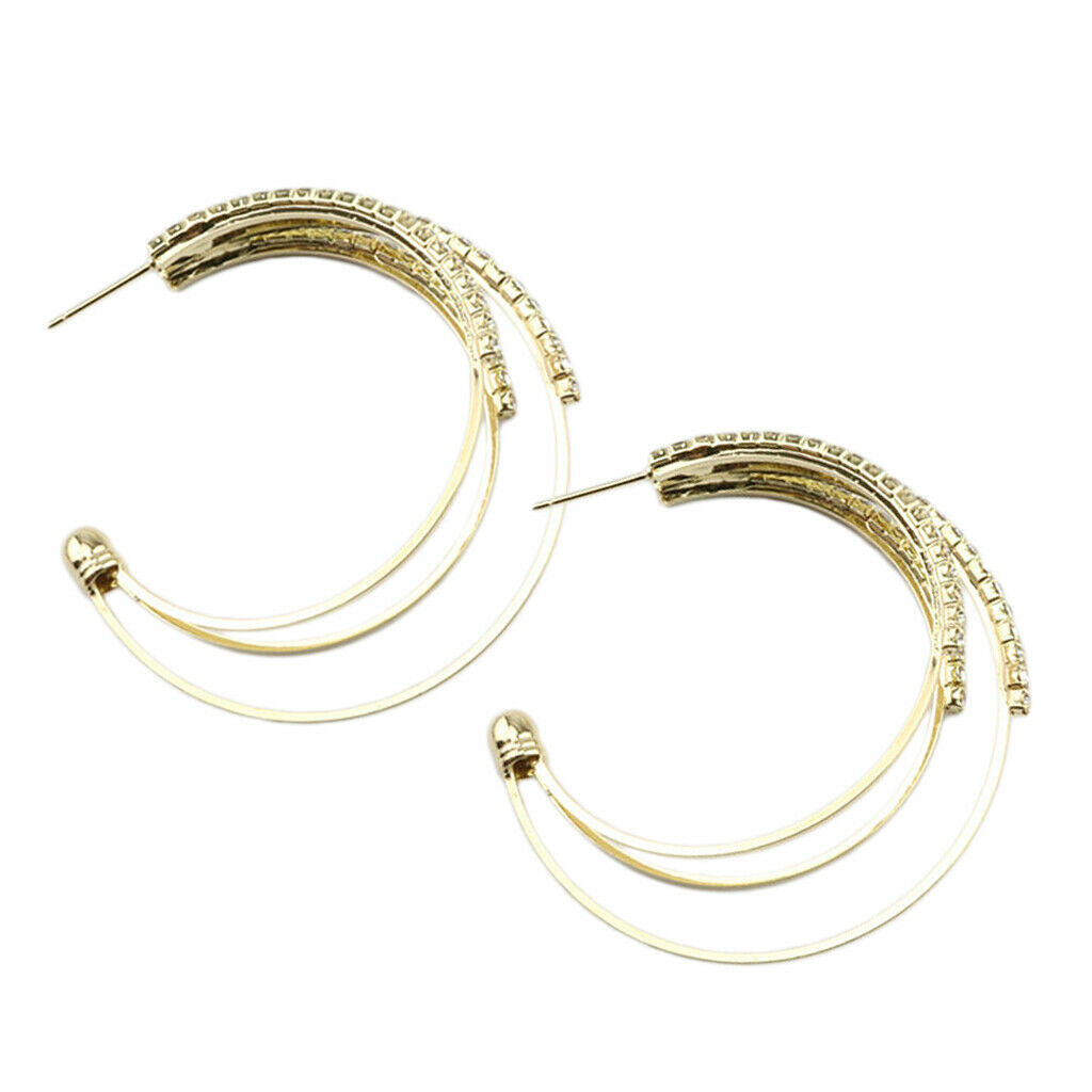 Pair Geometric Earrings Hoop Earring for Women Wedding Party Decor Golden