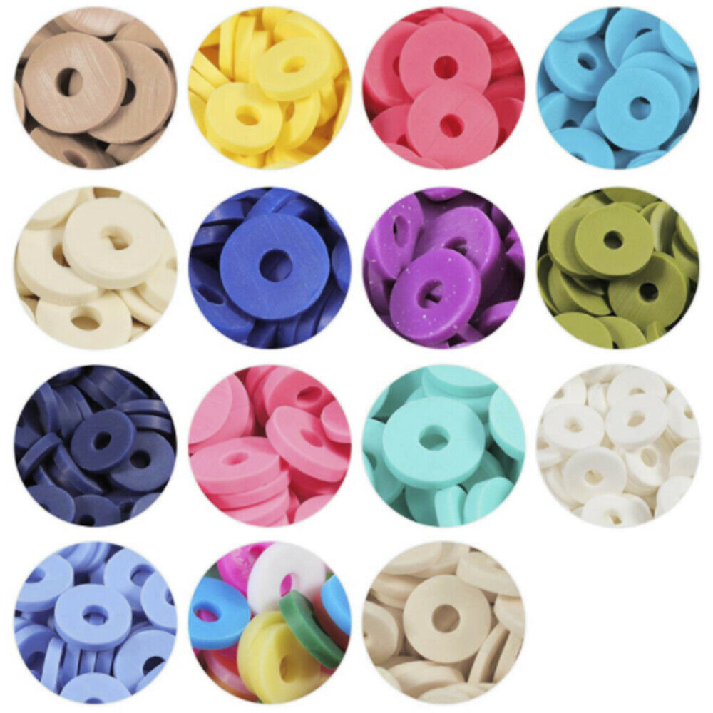 15 Grid 6mm Round Beads Chip Disk Loose Spacer for DIY Jewelry Making Bracelets