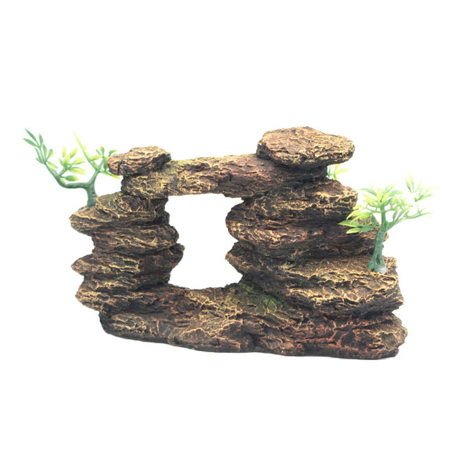 Aquarium Mountain Ornament Landscape Fish Tank Decor Betta Rest Play Cave