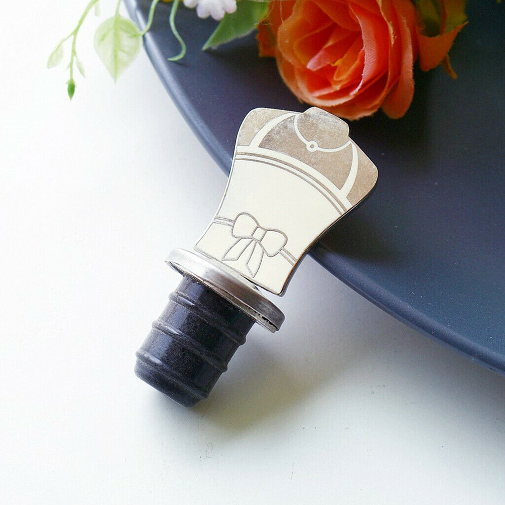 2 Pcs Groom Bride Wine Stopper Gifts Box Bottle Caps Wine Liquor Sealed