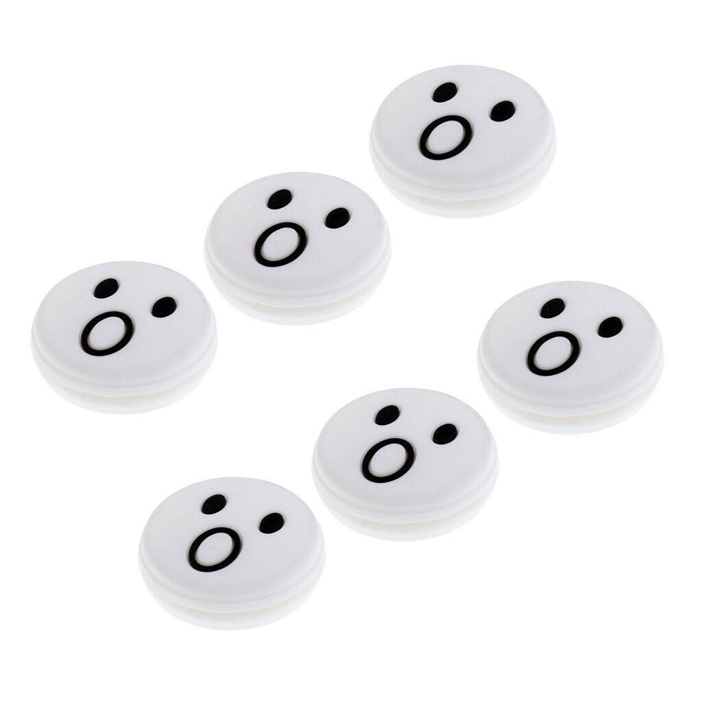 Lovely Face Silicone Tennis Vibration Dampeners, 12 Pieces, Yellow & White