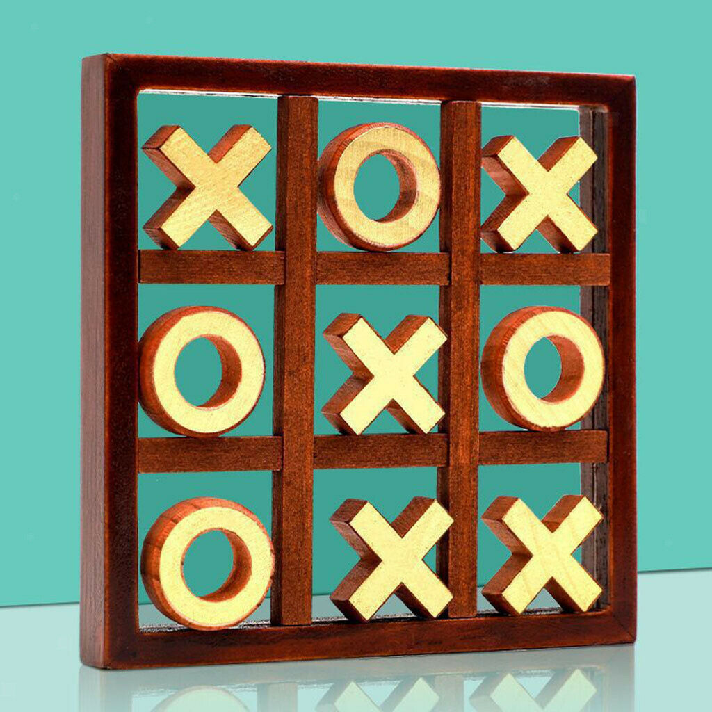 Travel Wooden Tic-Tac-Toe Intelligent Board Game Kids and Adults Puzzle Game