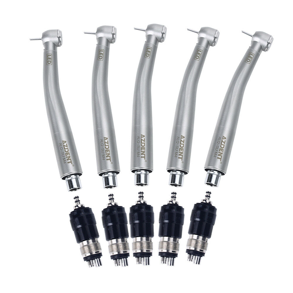 5X Dental Standard Head E-generator LED 4 Spray Handpiece w/ Quick Coupler 4Hole