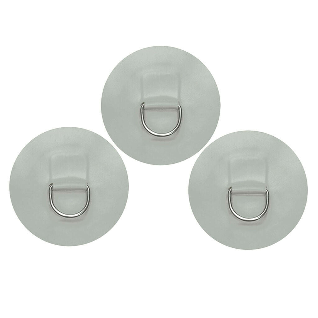 3pcs Stainless Steel D-Ring Patch for Inflatable Boat Dinghy Kayak Canoe